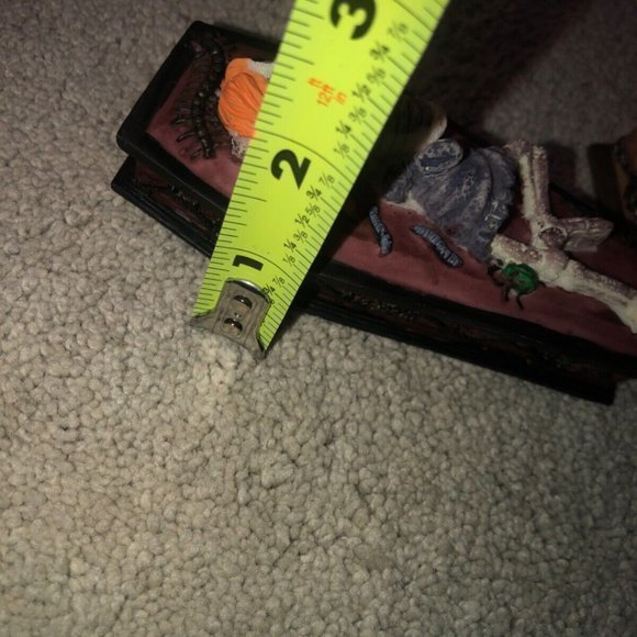 Halloween Gothic Goth‎ Skeleton Coffin Casket Trinket Ring Box Set (2) New - Picture 10 of 12